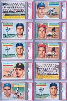 1956 Topps PSA-Graded Collection (59) Including Hall of Famers